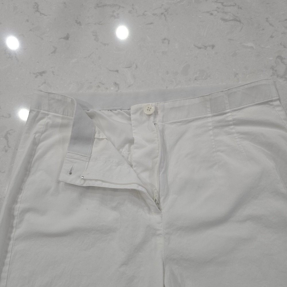 Chico's White Wide Leg Crop Pants Seahorse Coral Shell Embroidery Size 0.5 S/M - Picture 9 of 10